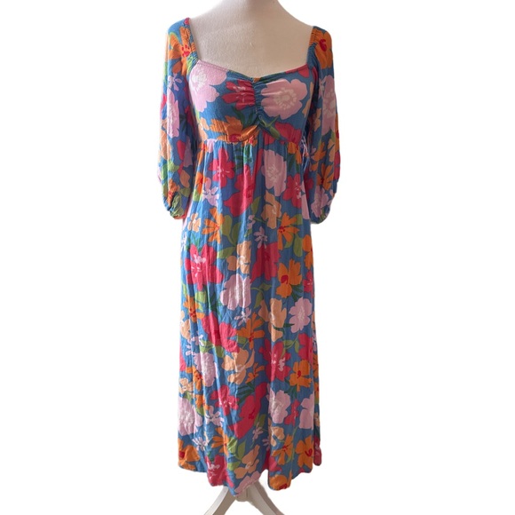 Billabong Dresses & Skirts - Billabong Floral Multicolor Maxi Dress Small